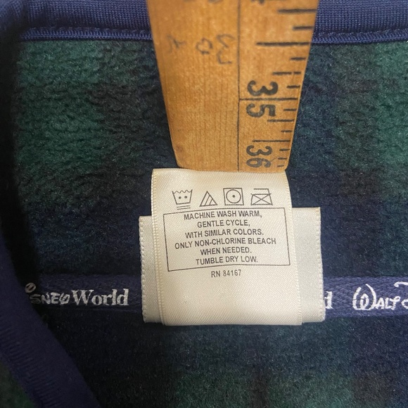 Walt Disney Vintage 90s Green Plaid Checkered Tigger Button Snap Fleece Size XL - Picture 4 of 12